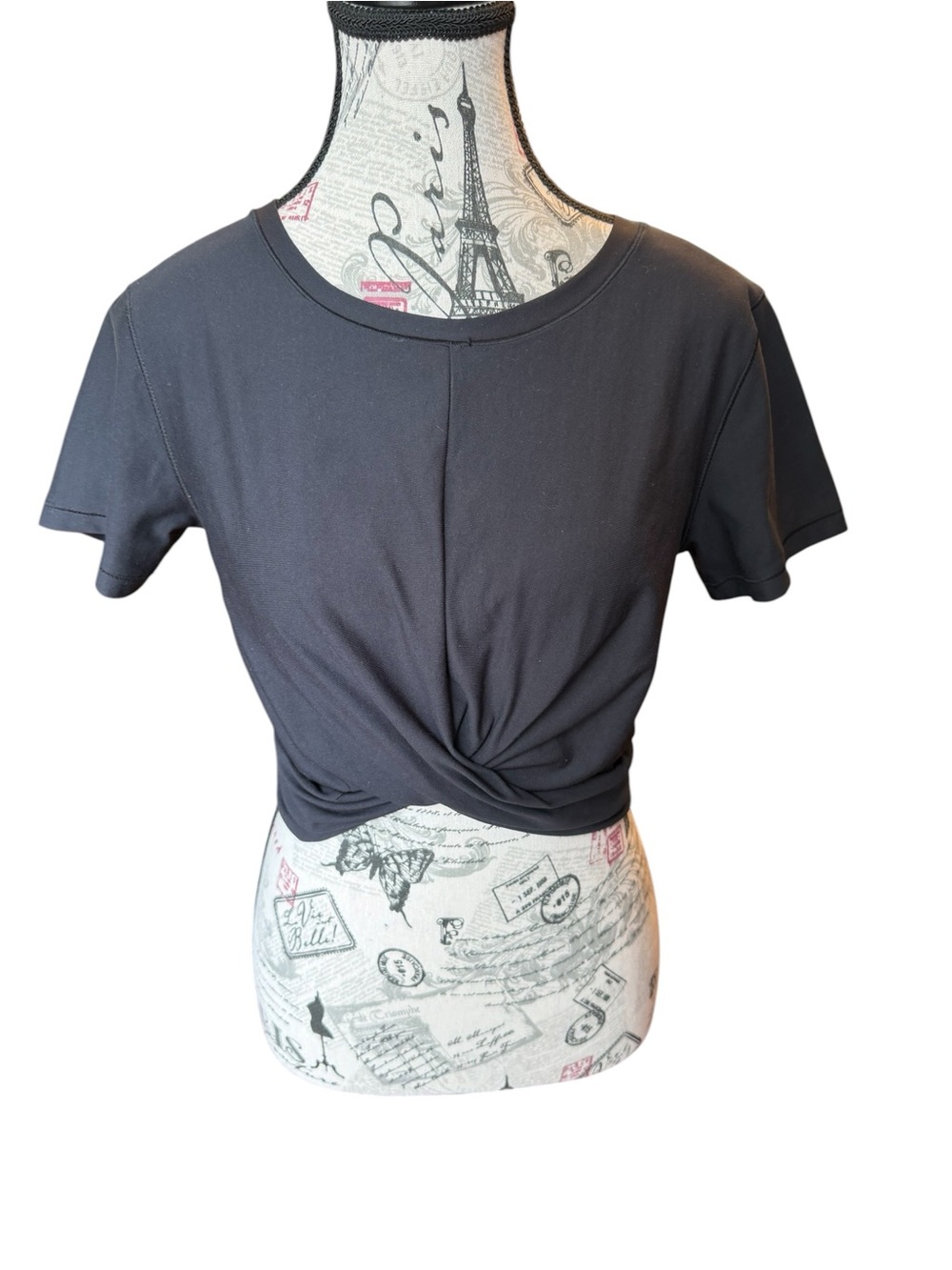 Under Armour Black Twist-Knot Crop Tee